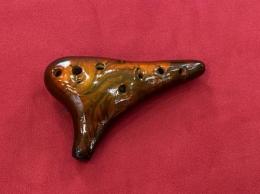 B02(BOM'S)オカリナ　東京都の作品　アルトC管　ダークレッドマーブル