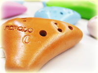 (POPOLO)超ミニオカリナ　陶器製　ソプラノC管　(ストラップ付)