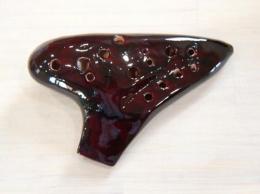 T708【中古品】(オカリナ工房かがみ)ダブルオカリナ　アルトC管