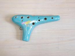 H30【新品】(颯)オカリナ　大阪府の作品　ソプラノC管　水色