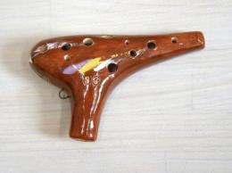 H33【新品】(颯)オカリナ　大阪府の作品　ソプラノG管　茶色