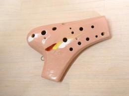 H37【新品】(颯)ダブルオカリナ　大阪府の作品　アルトC管 落ち着いたピンク
