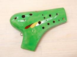 H43【新品】(颯)オカリナ　大阪府の作品　アルトC管 鮮やかなグリーン