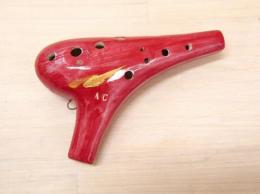 H47【新品】(颯)オカリナ　大阪府の作品　Newクリアタイプ　アルトC管　レッド