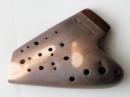 m012【新品/訳あり】(オオサワ)トリプルオカリナ　ノーマルタイプ　ナチュラル仕上げ　アルトC管