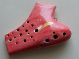 m058【中古品】(颯)トリプルオカリナ　大阪の作品　アルトC管