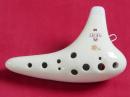 T296【中古品】(ナイト)オカリナ　アンサンブル　アルトC管　アイボリー