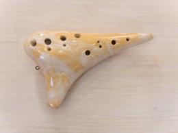 H78 【新品】(BOM'S)オカリナ　オレンジマーブル　アルトC管 ヨーロッパコマドリ