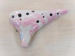 H79 【新品】(BOM'S)オカリナ　ピンクマーブル　アルトC管 朝顔