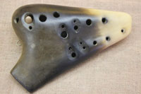 【再注文専用】(工房悠)ダブルオカリナ　半炭化仕上げ　アルトC管　長野県の作品　【当店検品済】