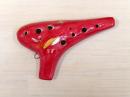 H83 【新品】(颯)オカリナ　大阪府の作品　ソプラノF管　赤　