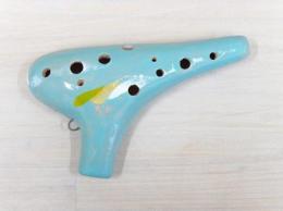 H84 【新品】(颯)オカリナ　大阪府の作品　ソプラノF管　水色