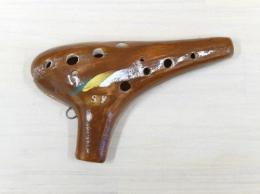 H87 【新品】(颯)オカリナ　大阪府の作品　ソプラノF管　土色　