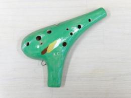 H89 【新品】(颯)オカリナ　大阪府の作品　クリアタイプ　アルトC管　グリーン