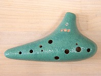 H05【訳あり品】(水無月)オカリナ　福岡県の作品　アルトC管　ライトブルー