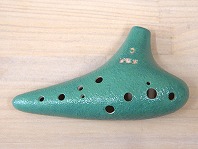 H07【訳あり品】(水無月)オカリナ　福岡県の作品　アルトC管　ライトブルー