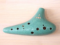 H10【訳あり品】(水無月)オカリナ　福岡県の作品　アルトC管　ライトブルー　