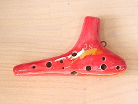 H16(颯)オカリナ　大阪の作品　ソプラノC管【シャイニングレッド】