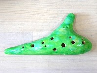 H33(めそりな)オカリナ　埼玉県の作品　ソプラノF管【ライトグリーン】