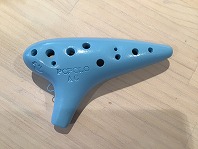 T548【中古品】(POPOLO)オカリナ　スタンダード　アルトC管　ライトブルー